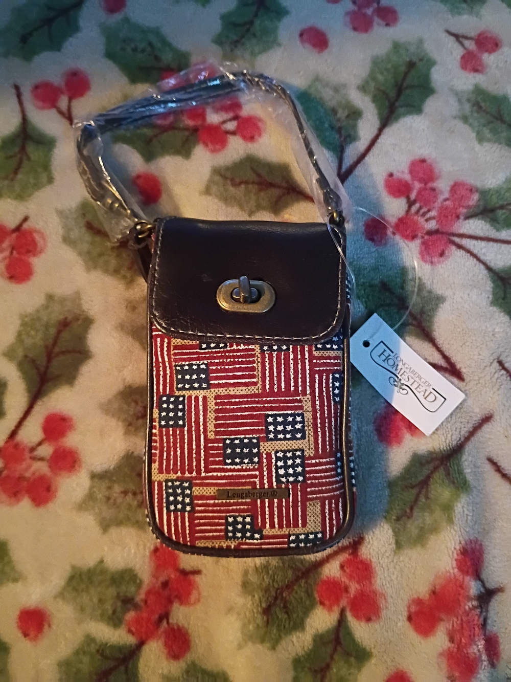 Longaberger Red Patriotic Phone Bag